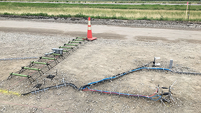 Photo: Sensors installed and ready for concrete paving.